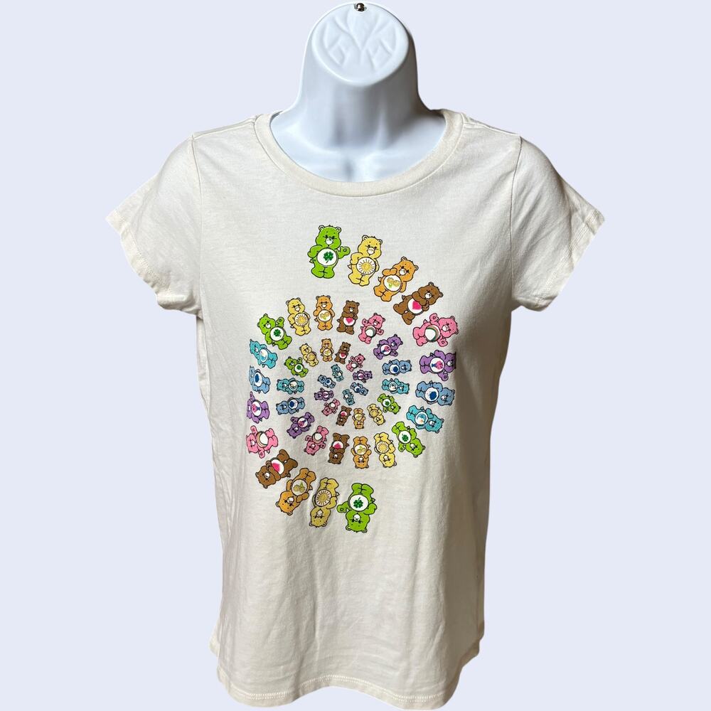 Care Bears Youth XL 14-16 Graphic T-Shirt Cream Spiral